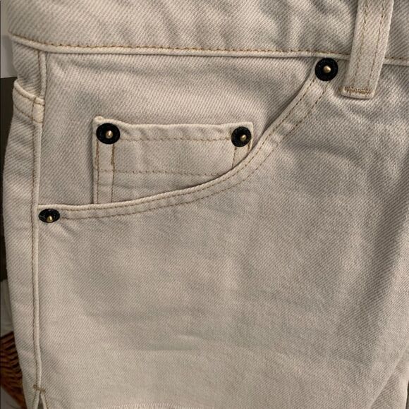 🔥Host Pick Free People Sunkissed Shortall Denim Overall Zip Off White Size 2 - Picture 7 of 12